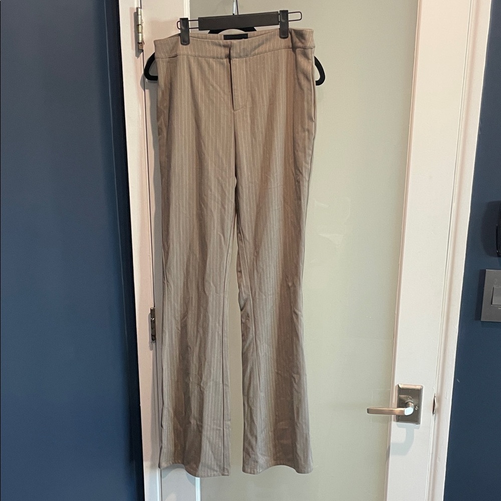 PrettyLittleThing Women's Beige Striped Low Rise Pants